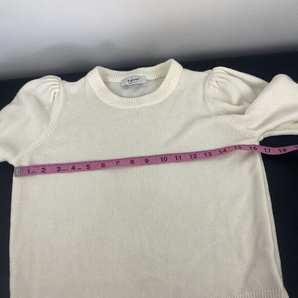 B Young Women's Pullover Sweater Bymalea Crewneck Jumper Size S ? Puff Sleeve - Picture 6 of 8